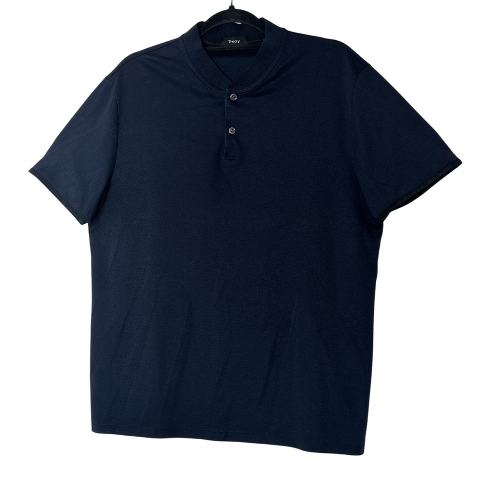 Theory Shirt Men's Large Navy Blue  Short Sleeve Casual Career Golf‎ Outdoor
